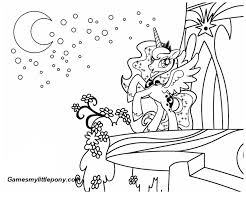 When you're done with these, we have more my little pony coloring pages, including apple jack, twilight sparkle, pinkie pie, fluttershy, rainbow dash, and the equestria girls. Mpl Princess Luna In The Moonlight Coloring Page My Little Pony Coloring Pages