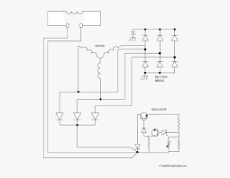 The voltage regulator circuit takes the dc power supply from the output of the rectifier circuit and gives to the field winding. Schematic Diagram Of An Alternator Circuit Alternator Schematic Diagram Hd Png Download Kindpng