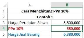 Rumus mencari harga jual di excel. Rumus Menghitung Pajak Ppn 10 Persen Di Excel