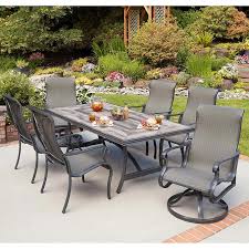 Campbell 7 Piece Sling Dining Set Outdoor Dining Set Costco Patio Furniture Patio Dining Set