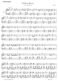 I Follow Rivers Lykke Li Stave Preview 1 Lyrics And Chords Lykke Li Lyrics