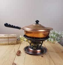 Copper And Brass Fondue Set Pot Japan Pot Swiss Stockli Etsy Copper And Brass Rustic Decor Vintage Shops