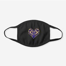 Pretty Blue Filigree Heart Black Cotton Face Mask Zazzle Com Face Mask Fashion Face Mask Mask