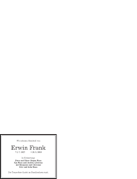 Traueranzeigen von Erwin Frank