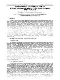 However, there are limited published studies on the evaluation of sustainability performance for the healthcare sector. Ratio Analysis Debt Banks