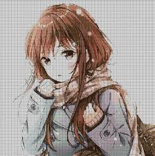 This is a pattern only! School Girl Anime Cross Stitch Pattern In Pdf In 2021 Anime Cross Stitch Anime Cross Stitch Patterns Cross Stitch Patterns