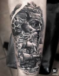 Black And Grey Realism Tattoo Artists Scotland Tattoo From The Photography Of Neptune The God Of The Sea