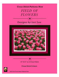 Amazon Com Cross Stitch Pattern Field Of Pink Tulips