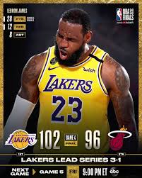 Wholenewgame On Instagram The Lakers 3 1 Win Nbafinals Game 4 102 96 Led By Kingjames 28 Pts And 12 Reb I 2020