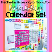 Rainbow Calendar Set Target Calendar Pocket Chart
