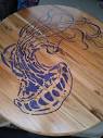Hand Carved Jellyfish Table With Glitter And Resin Inlay ...