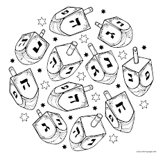 Parents may receive compensation when you click through and purchase from links contained on this website. Hanukkah Dreidel Or Sevivon With Hebrew Ornate Contour Chanukah Design For Jewish Coloring Pages Printable