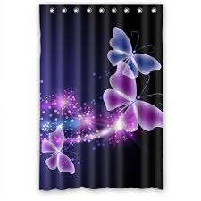Greendecor Pink Purple Butterfly Shining Light Under Blue Sky Waterproof Shower Curtain Set With Hooks Bathroom Accessories Size 48x72 Inches Walmart Com Walmart Com