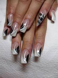 Gelnagel Schwarz Weiss Galerie Nageldesign Nagelideen Nagellack Kunst