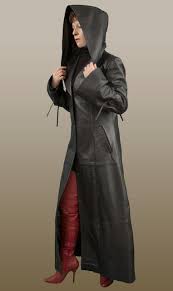 Ladies Long Leather Hooded Jacket Leather Ladies Ladies Leather Coats Long Black Leather Hooded Damesmode