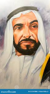 Portrait Painting of Sheikh Mohammed Bin Zayed Bin Sultan Al Nahyan  Editorial Photo