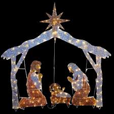 National Tree Company 72 In Nativity Scene With Clear Lights Df 250001u The Home Depot