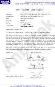 Pradotec corporation sdn bhd smart card reader,biometric readers,handheld terminals,epassport readers,mobile enrolment. Dps200 Passport Reader Test Report Pradotec Corporation Sdn Bhd 807780 P
