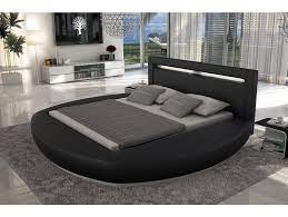 Designer rundbett / lederbett / polsterbett luna schönes rundes leder bett schwarz oder weiss mit lattenrost. Rundbett Riva 140x200 Cm Schwarz Mit Led Polsterbett