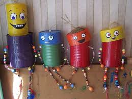 Upcycled Tin Can Man Windchime Garden Art By Squiggasquirms 15 00 4 H Ideas Blechdosen Basteln Blechdosen Und Basteln Mit Dosen