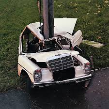 Mercedes Car Crash Bike Transporting Old Vintage Cars