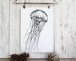 Printable Wall Art Animals Nautical Wall Decor Beach House Etsy In 2021 Jellyfish Print Animal Wall Art Sea Life Wall Art