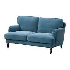 Stocksund Canape 2 Places Ljungen Bleu Noir Bois Ikea Love Seat Ikea Stocksund Fabric Sofa