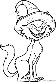Here are some free printable halloween cat coloring pages. Scary Cat In A Witch Hat Coloring Page Coloringall