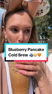 Usually I like my coffee and blueberry pancakes to be separate but ill make  an exception for this 🥰🫐🥞 #disney #disneyparks #disneyland #dca  #foodandwinefestival #blueberrypancake #coldbrew #foodie ...