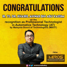 Dato' mohd zafir bin ibrahim, 49, was appointed as a board member of technology park malaysia corporation sdn bhd (tpm) on december 17, 2018. Miros On Twitter Heartfelt Congratulations To Miros Director General Ir Ts Dr Khairil Anwar Abu Kassim Anwarka01 On The Recognition As Professional Technologist In Automotive Technology At By The Malaysia Board Of