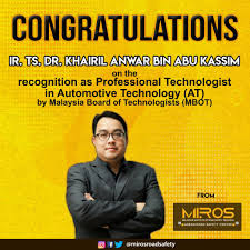 A digital magazine for engineers, engineering technologist, inspector of works and public at large. Miros On Twitter Heartfelt Congratulations To Miros Director General Ir Ts Dr Khairil Anwar Abu Kassim Anwarka01 On The Recognition As Professional Technologist In Automotive Technology At By The Malaysia Board Of