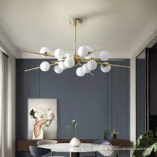 Hanging light fixtures are more adapted for task and ambient lighting. Glass Ball Led Chandelier Modern Luxury Living Dining Room Hanging Lights Indoor Ceiling Mounted Luminaire Pendant Lamp Kitchen Lednews