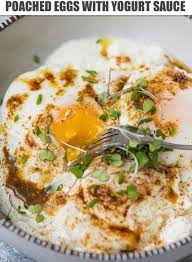 Cilbir Eggs Poached Eggs In Yogurt Light Simple And Delicious Meal Made With Poached Eggs Over Yogurt And T Poached Eggs Quick Meals Easy Healthy Recipes