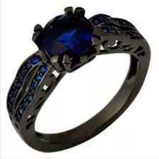 Thin Blue Line Ring For Police Wives Or Female Officers Thin Blue Line Ring Blue Wedding Rings Size 10 Rings
