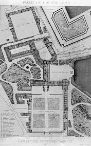 Rez Du Chaussee Ground Floor Chateau De Fontainebleau France Circa 1900 Schloss Grundriss Architektur
