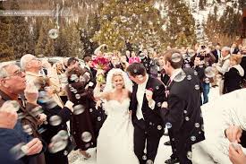 Blowing Bubbles Instead Of Throwing Rice During The Grand Entrance Of The Newlywedded Couples Wedding Bubbles Cheap Wedding Decorations Wedding Exits