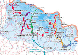 Basiskarte karte luftbildkarte luftbild wanderkarte touristisch. Riesengebirge Touristische Buslinien