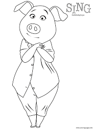 Help buster save the theatre and feel the music. Sing Colouring Page Pig Rosita Coloring Pages Printable