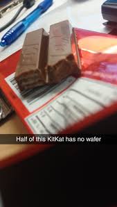 He picked up the chocolate bar. Half Of My Kitkat Bar Is All Chocolate Mildlyinteresting