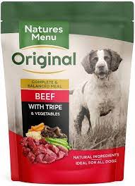 Natures Menu Dog Adult Pouch Beef Tripe Vegetables Rice 8x300gm Amazon Co Uk Pet Supplies