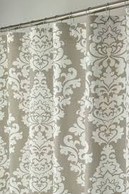Taupe Damask Shower Curtain Extra Long 72 Quot Wide X 72 78 84 96 Long Curtains Damask White Damask