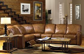 Living Room Furniture L Shaped Light Brown Genuine Leather Recliner Sofa Sectional Sofa With Recliner Sectional Sofas Living Room Rustic Living Room Furniture