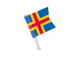 Ålands flagga) is a yellow or gold nordic cross with another red cross inside on a blue background with the vertical bar. Square Flag Pin Illustration Of Flag Of Aland Islands