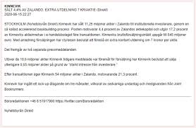 ˈɕɪ̂nːɛˌviːk) is a swedish investment company that was founded in 1936 by the stenbeck, klingspor and von horn families. Kinnevik Foreslar En Utdelning Pa 7 Kr Per Aktie Froken Investera