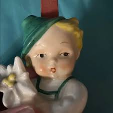 VINTAGE Goebel Hummel Figurine-BOY WITH FLOWER & BOY WITH ACCORDIAN