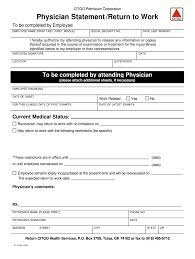 Physician release to return to work form template jotform. Printable Return To Work Form Pdf Fill Online Printable Fillable Blank Pdffiller