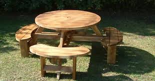 Excalibur Round Picnic Bench Table Beer Pub Garden Furniture 38mm Thick Timbers Round Picnic Table Picnic Table Table