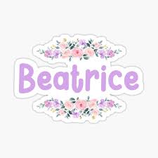 Pegatina for Sale con la obra «Etiqueta Para Nombre Beatriz de flor morada»  de NormadWorld