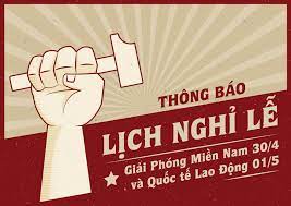 Đã lên kế hoạch xe tăng cường nhằm đáp ứng lượng hành khách dịp nghỉ lễ 30/4 và 1/5 tới. Thong Bao Nghá»‰ Lá»… 30 4 Va 1 5 Apier Corp