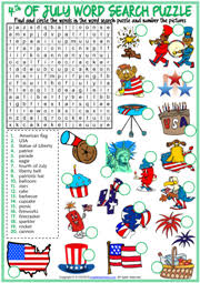Help your students celebrate the 4th of july with these printable educational activities. 4th Of July Esl Vocabulary Worksheets